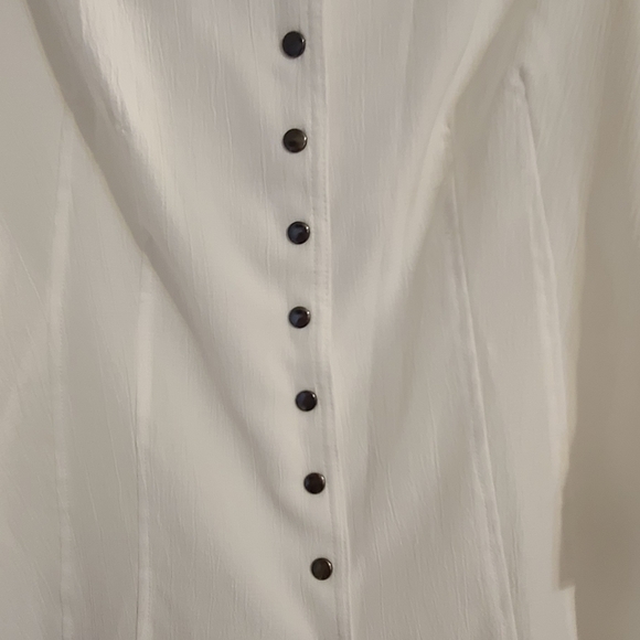 Christopher Banks White Button-Up Blouse Size M - Picture 4 of 6